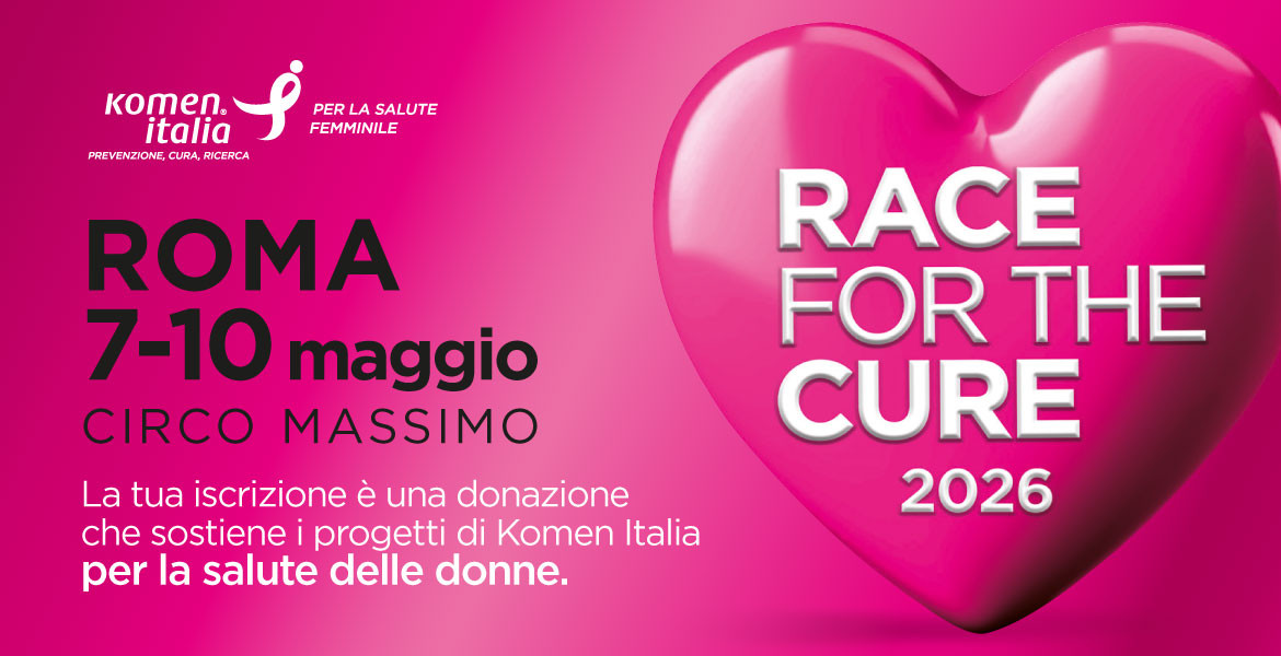 Race for the Cure 2026 a Roma (7-10 maggio, Circo Massimo): l’evento simbolo di Komen Italia dedicato a prevenzione, salute e solidarietà, con visite gratuite e raccolta fondi per la lotta ai tumori del seno.