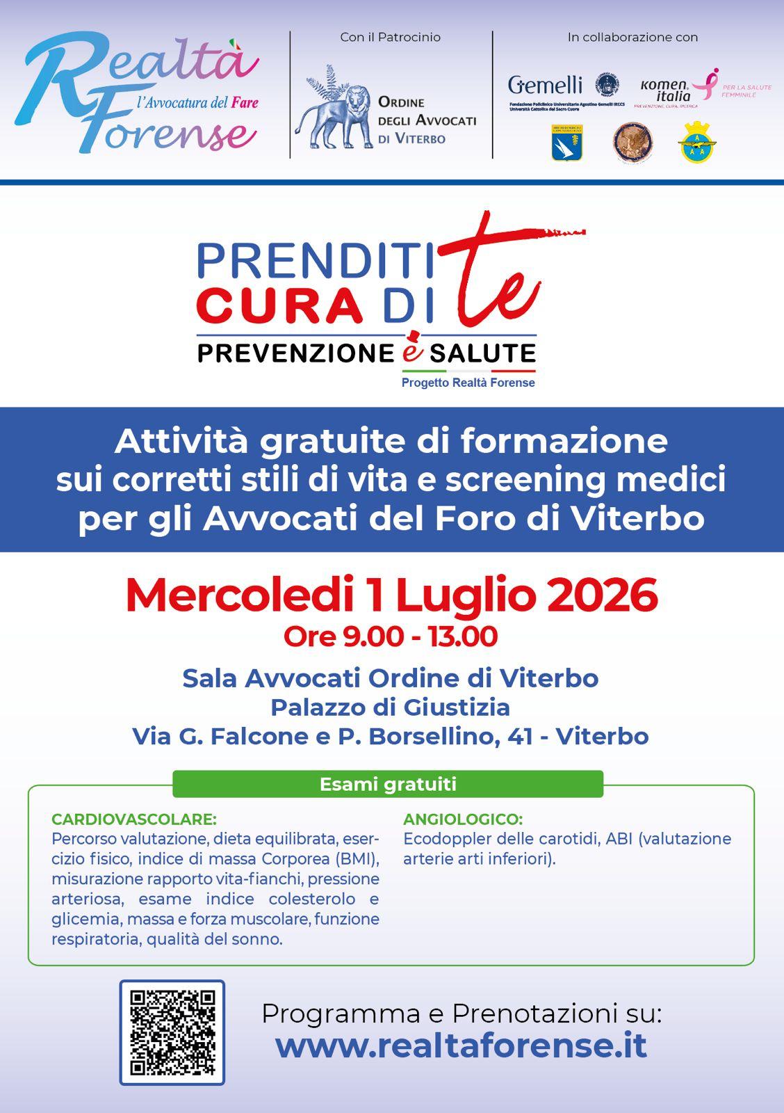 “PRENDITI CURA DI TE - Prevenzione è Salute”